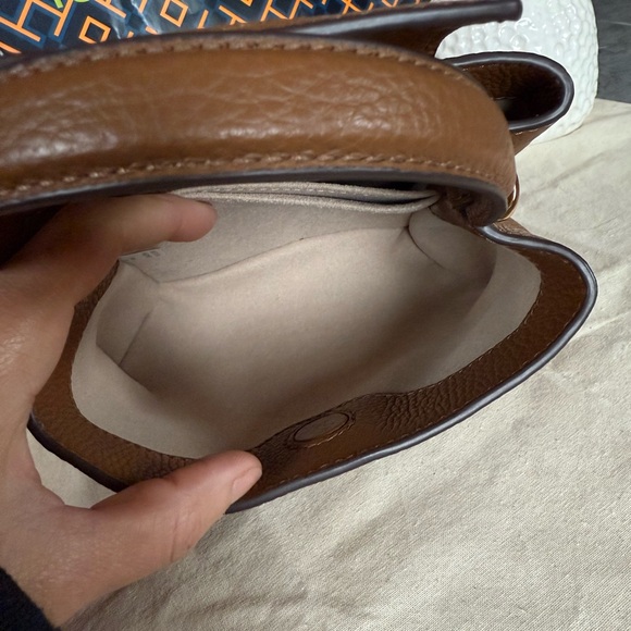 New, tory burch britten micro satchel crossbody top handle brwon - Picture 9 of 11